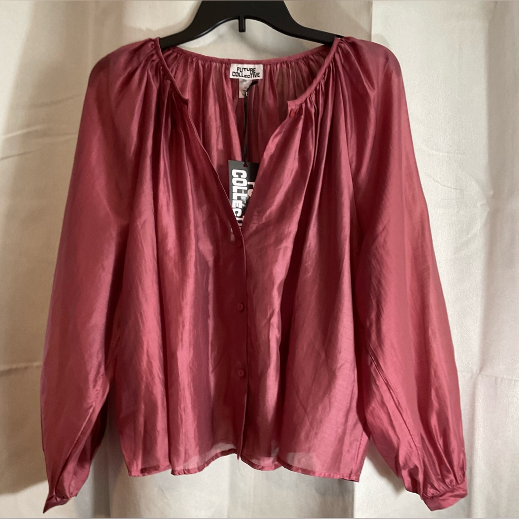 Women’s Balloon Long Sleeve Flowy Sheer Boho Top